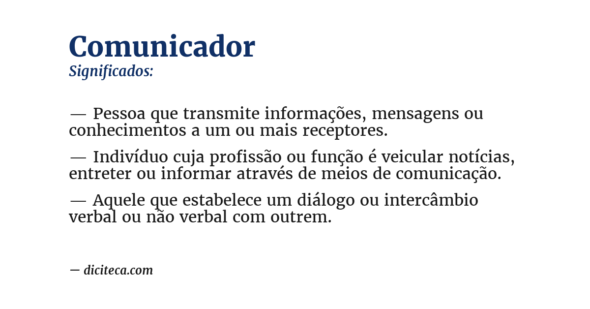Significado de comunicador
