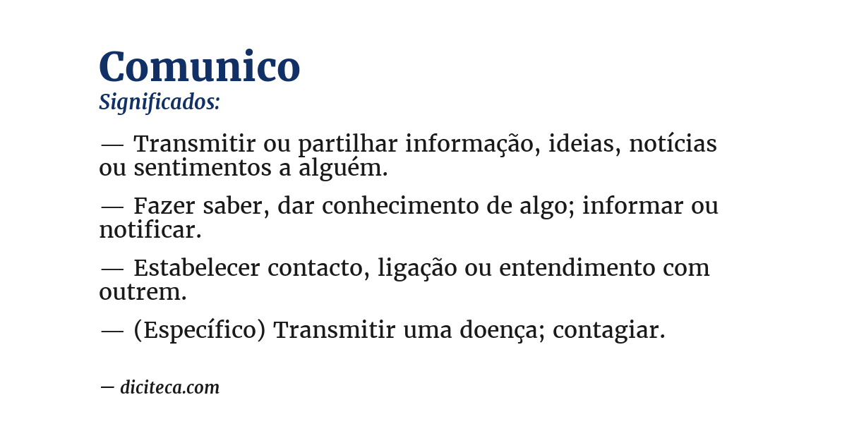 Significado de comunico