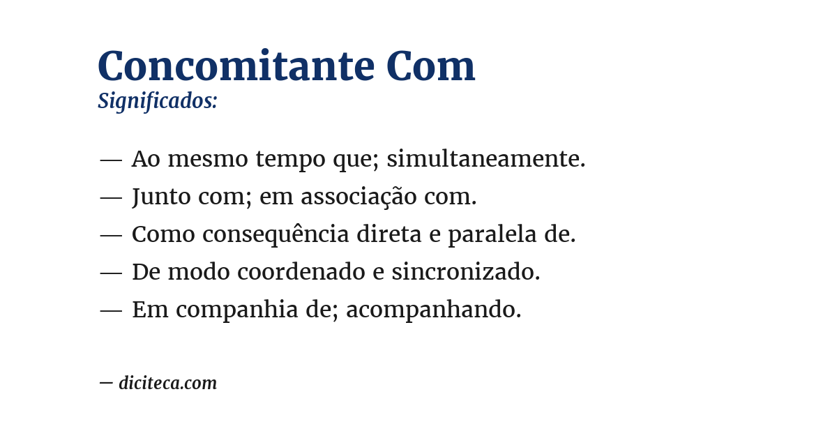 Significado de concomitante com