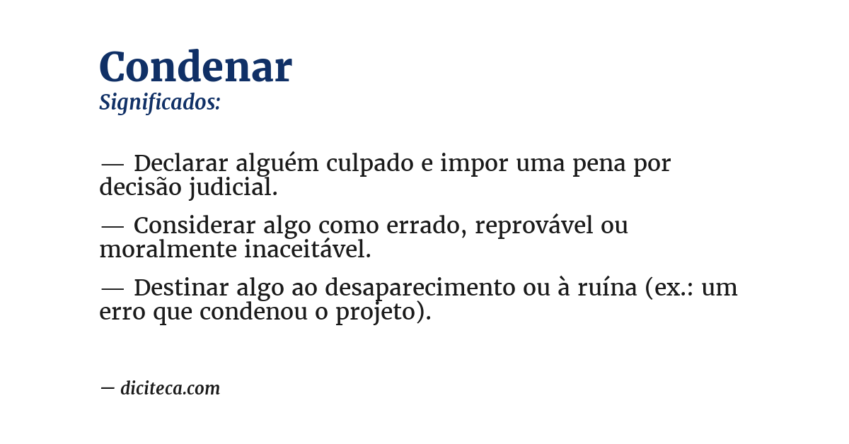 Significado de condenar