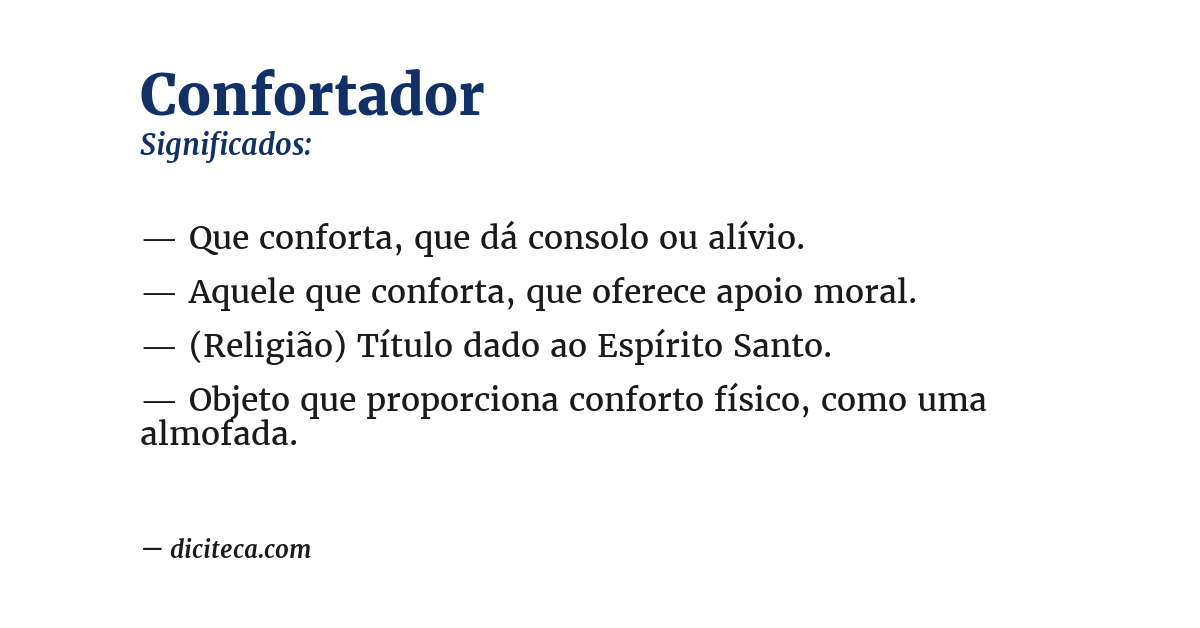 Significado de confortador