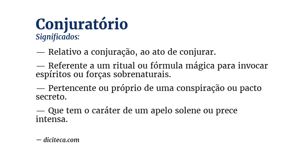 Significado de conjuratório