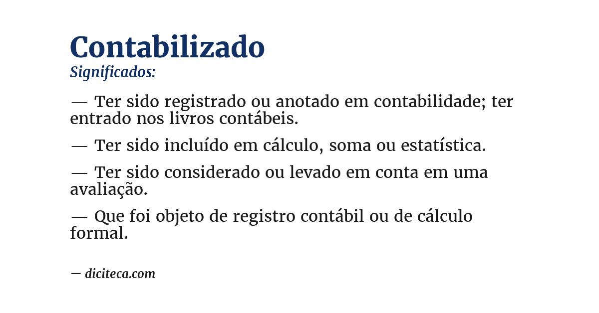 Significado de contabilizado