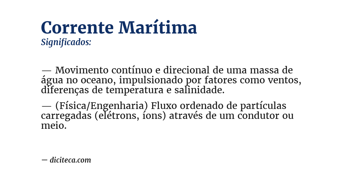 Significado de corrente marítima