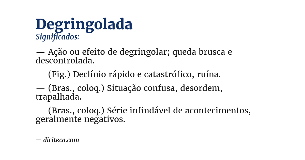 Significado de degringolada