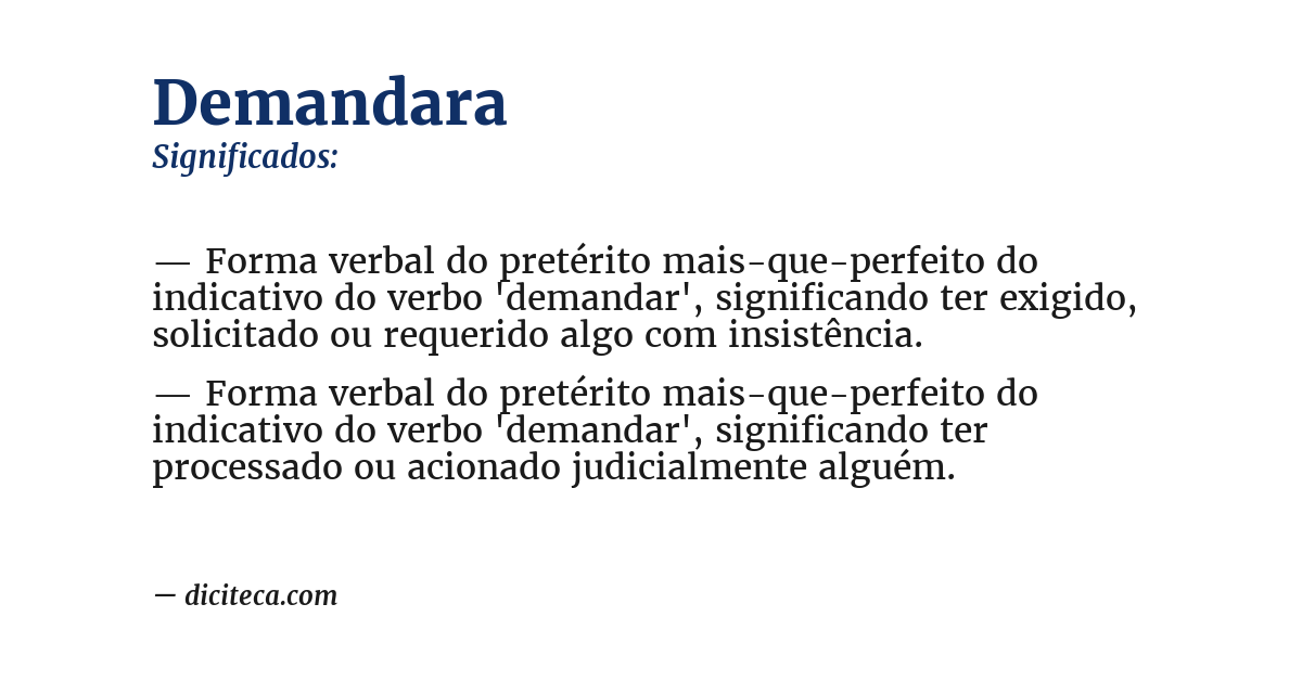 Significado de demandara