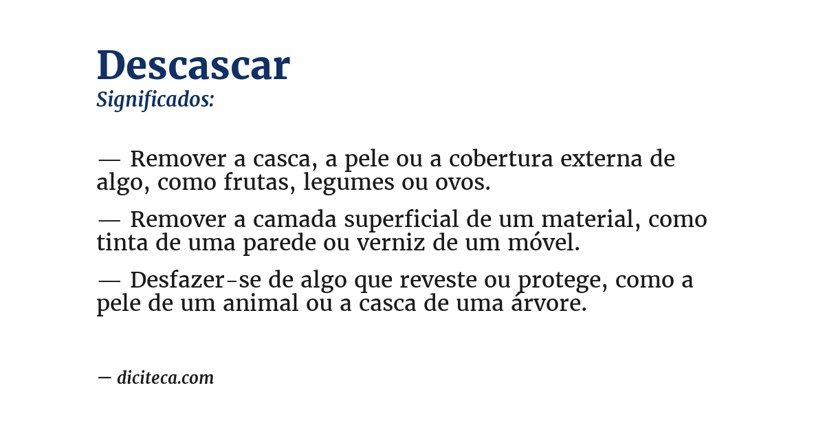 Significado de descascar