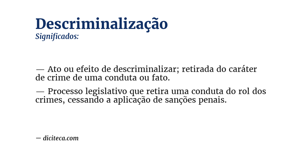 Significado de descriminalização