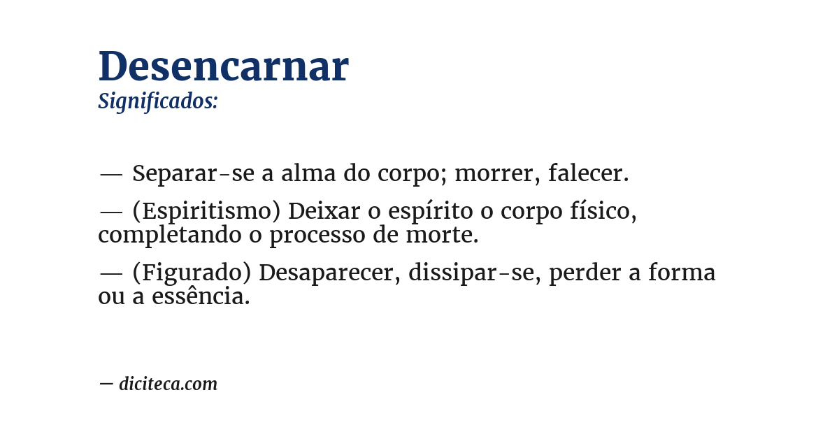Significado de desencarnar