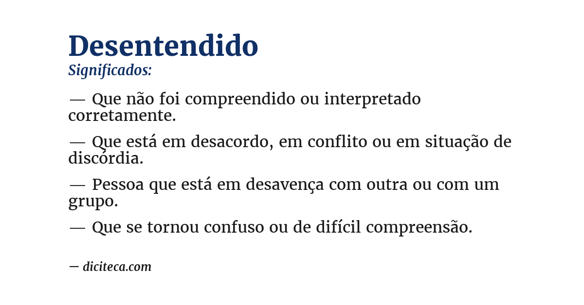 Significado de desentendido