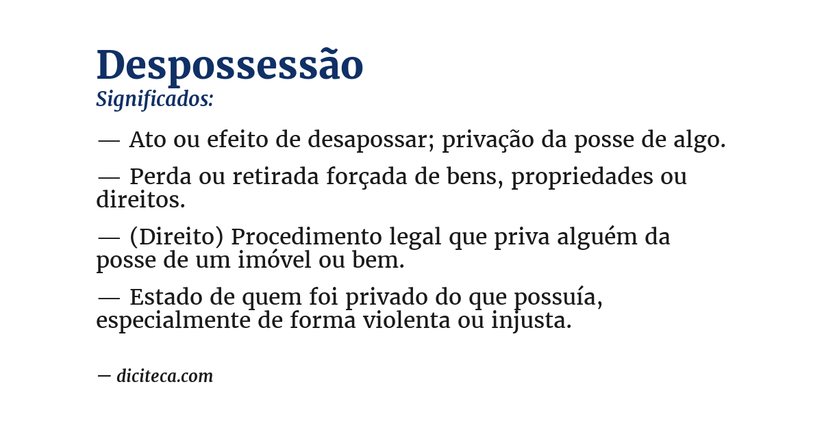 Significado de despossessão