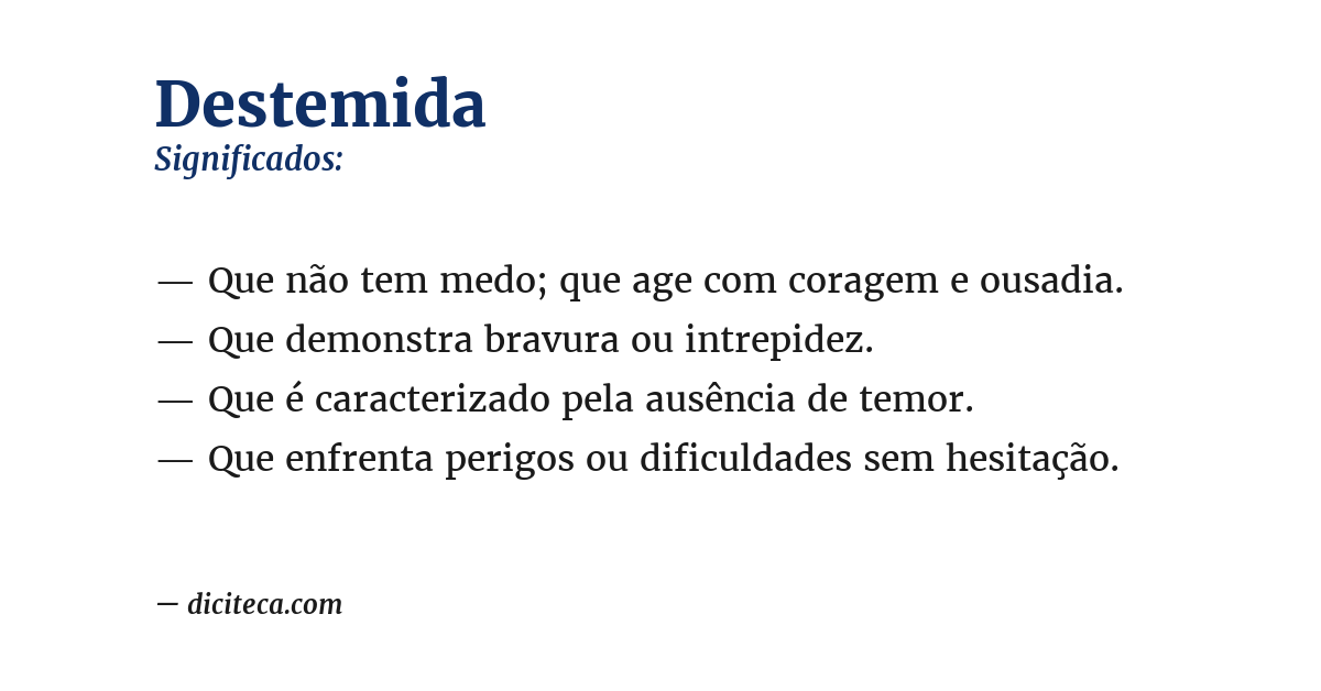 Significado de destemida