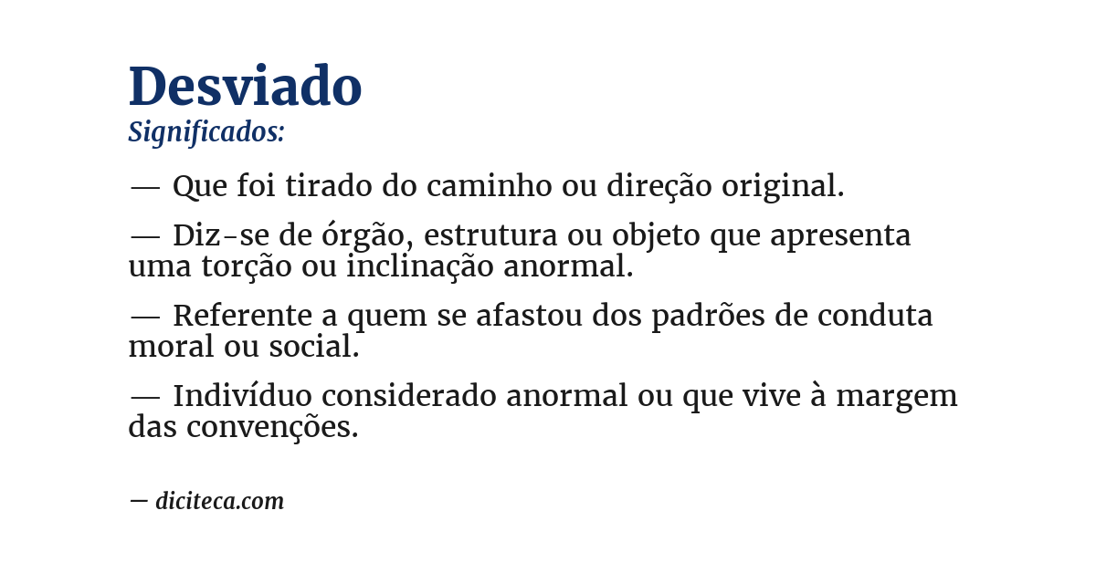 Significado de desviado