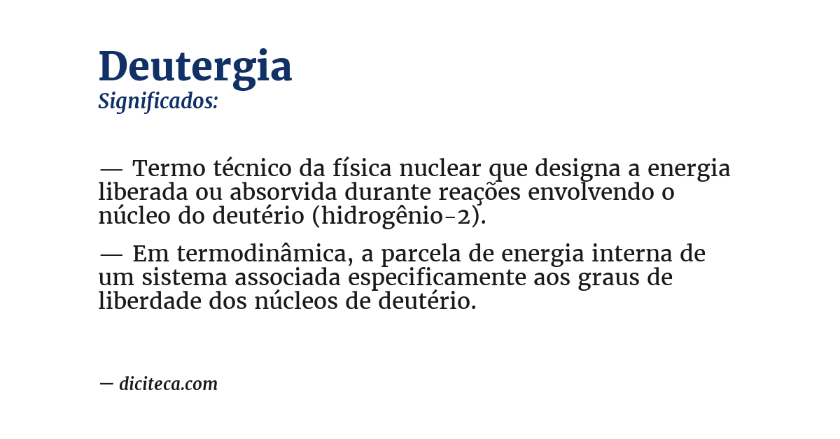 Significado de deutergia