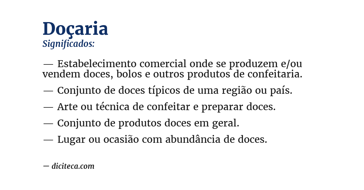 Significado de doçaria