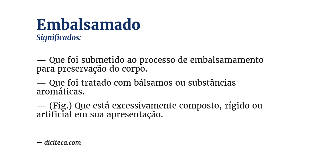 Significado de embalsamado