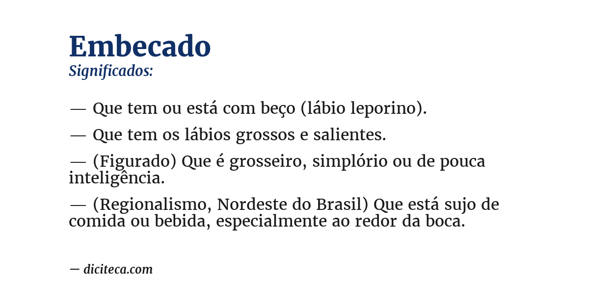Significado de embecado
