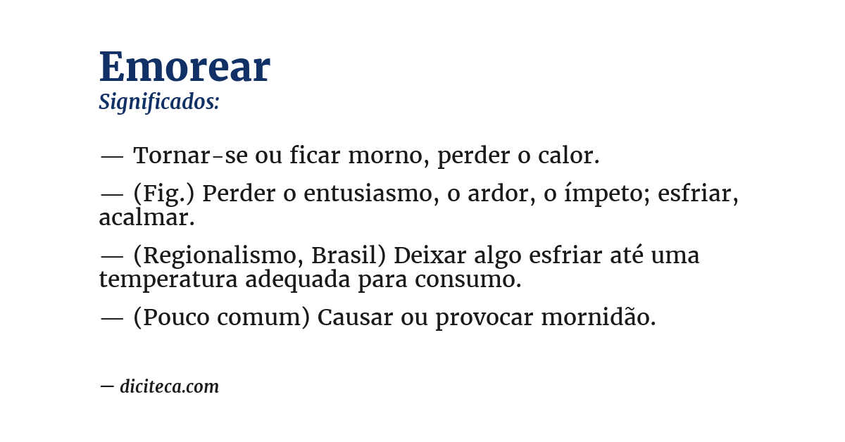Significado de emorear
