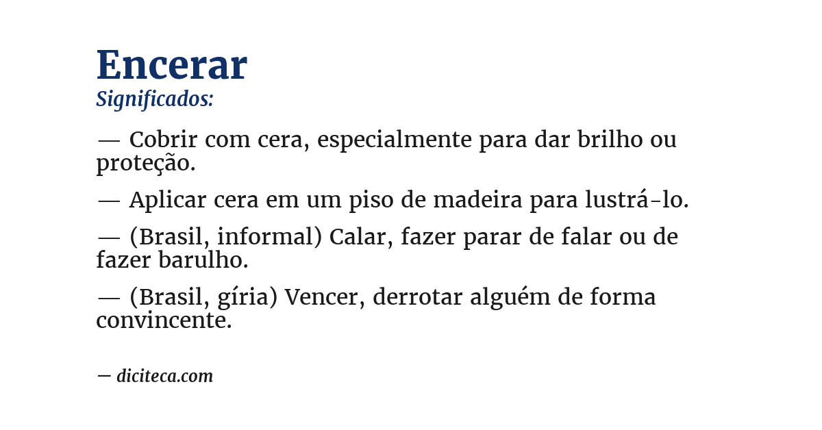 Significado de encerar
