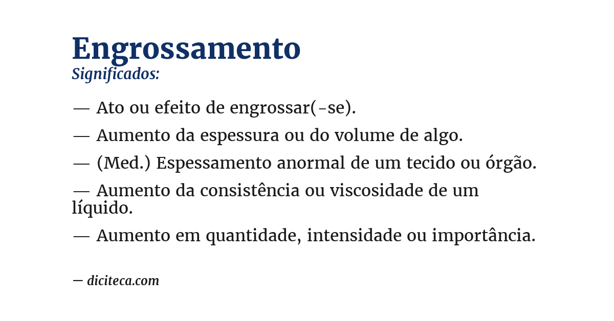 Significado de engrossamento