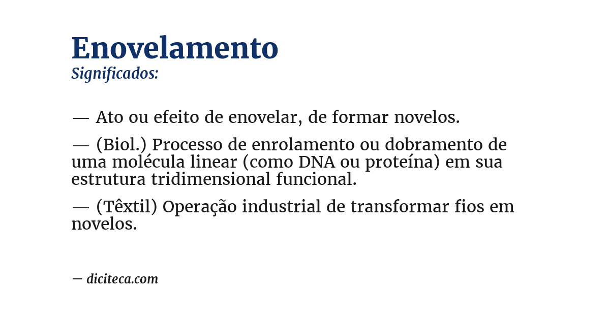Significado de enovelamento