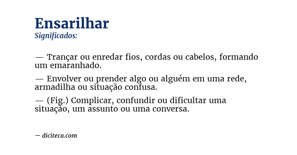 Significado de ensarilhar