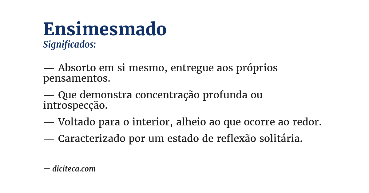 Significado de ensimesmado