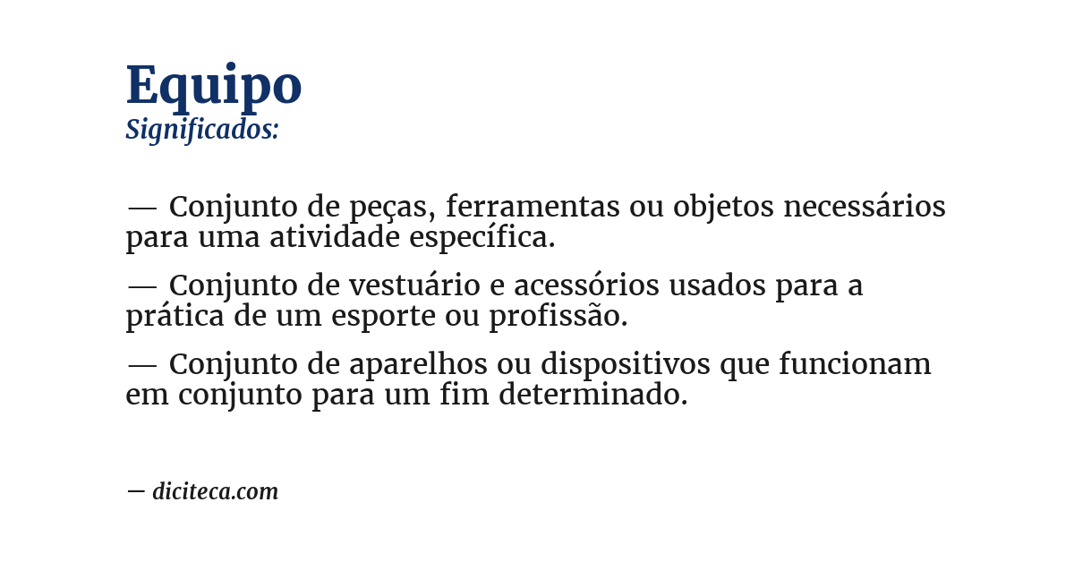 Significado de equipo