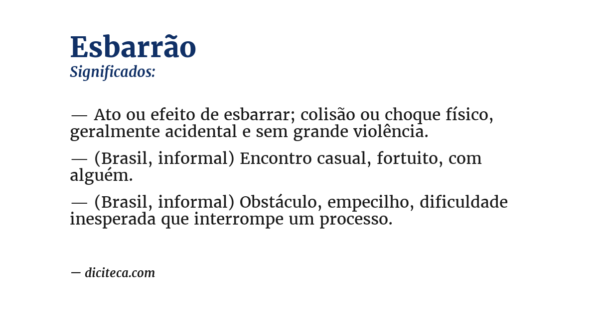 Significado de esbarrão