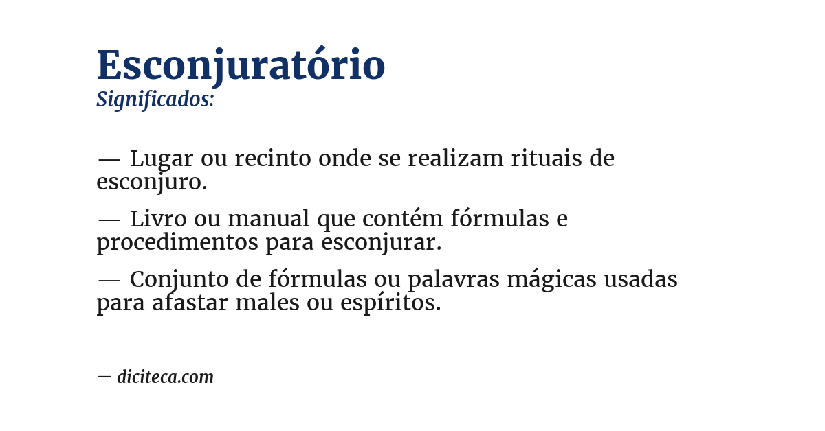 Significado de esconjuratório