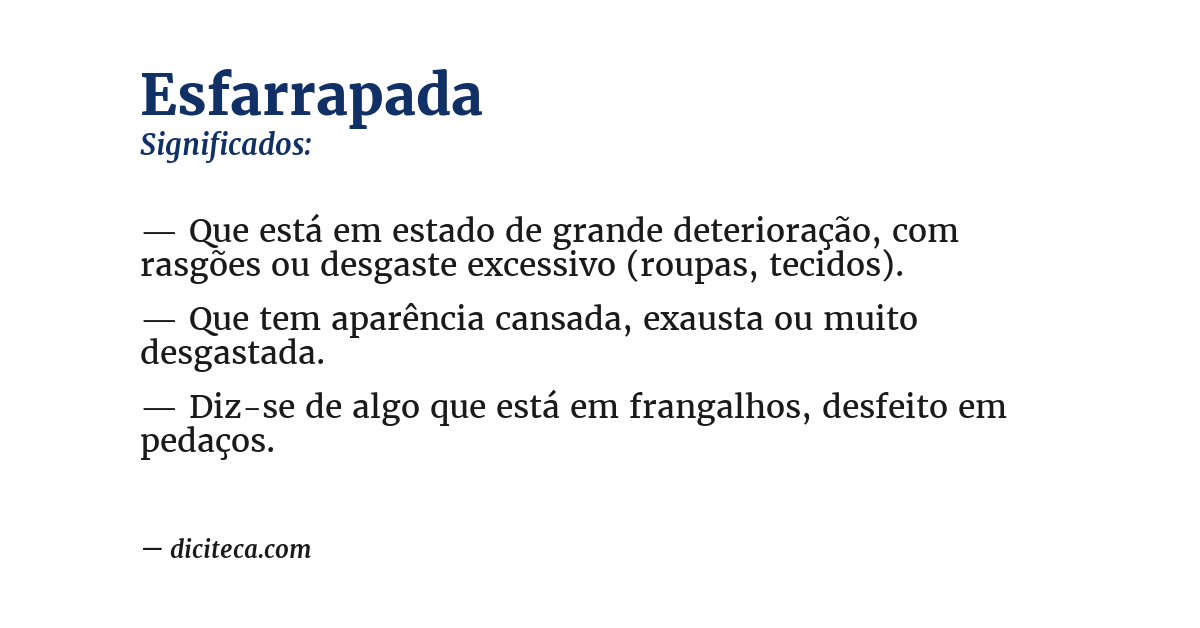 Significado de esfarrapada