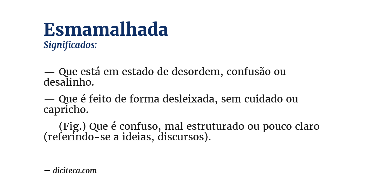 Significado de esmamalhada