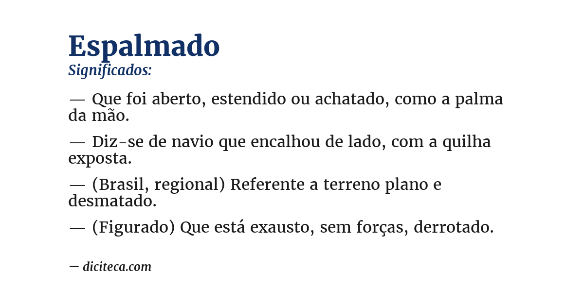 Significado de espalmado