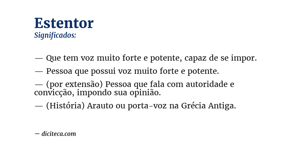 Significado de estentor