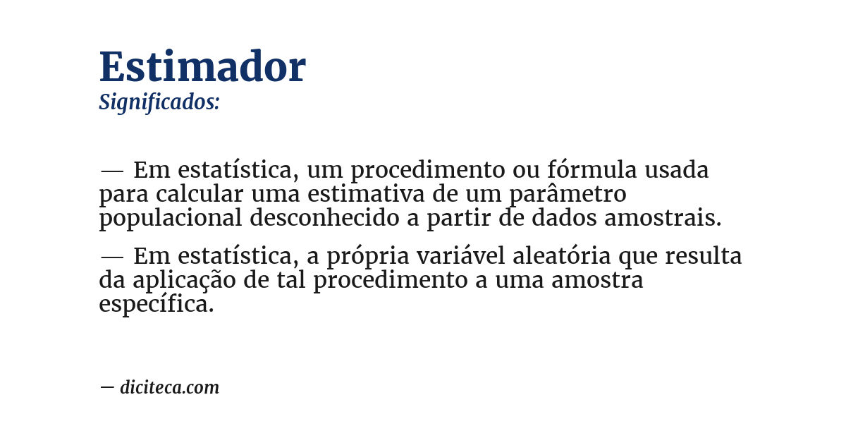 Significado de estimador