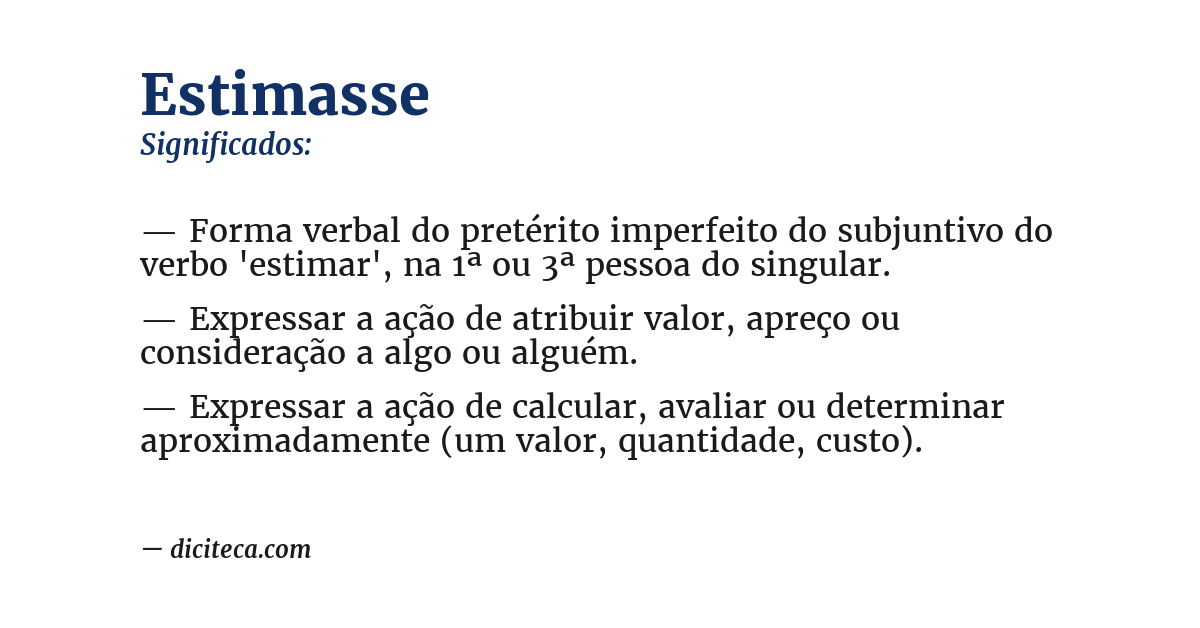 Significado de estimasse