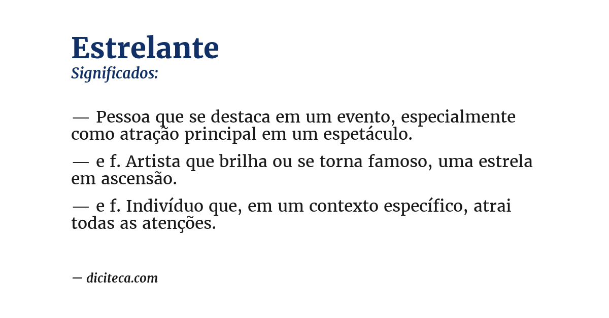 Significado de estrelante
