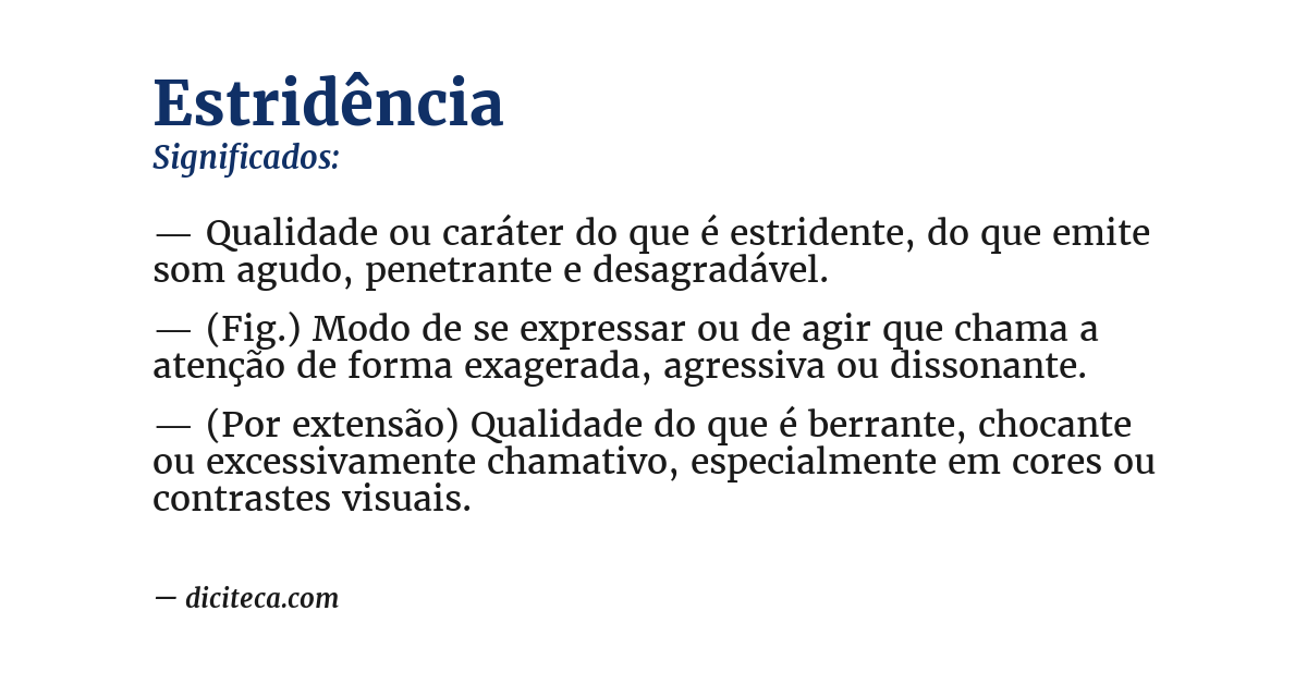 Significado de estridência