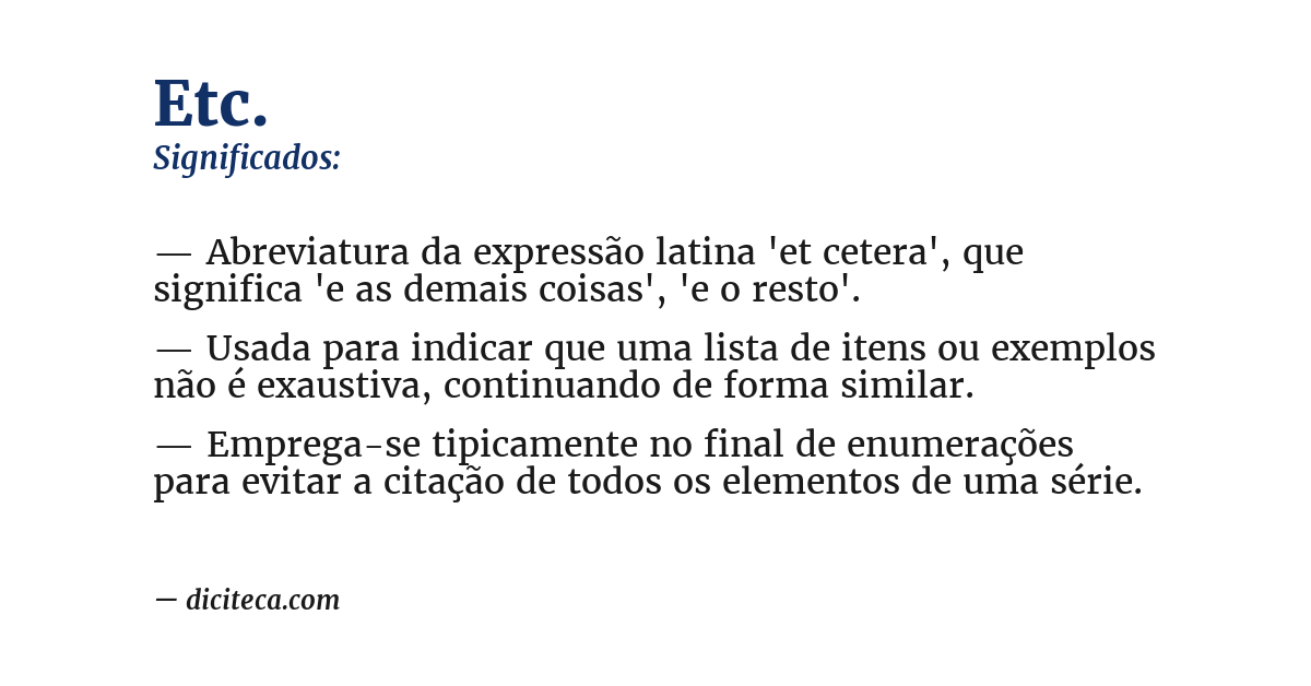 Significado de etc.
