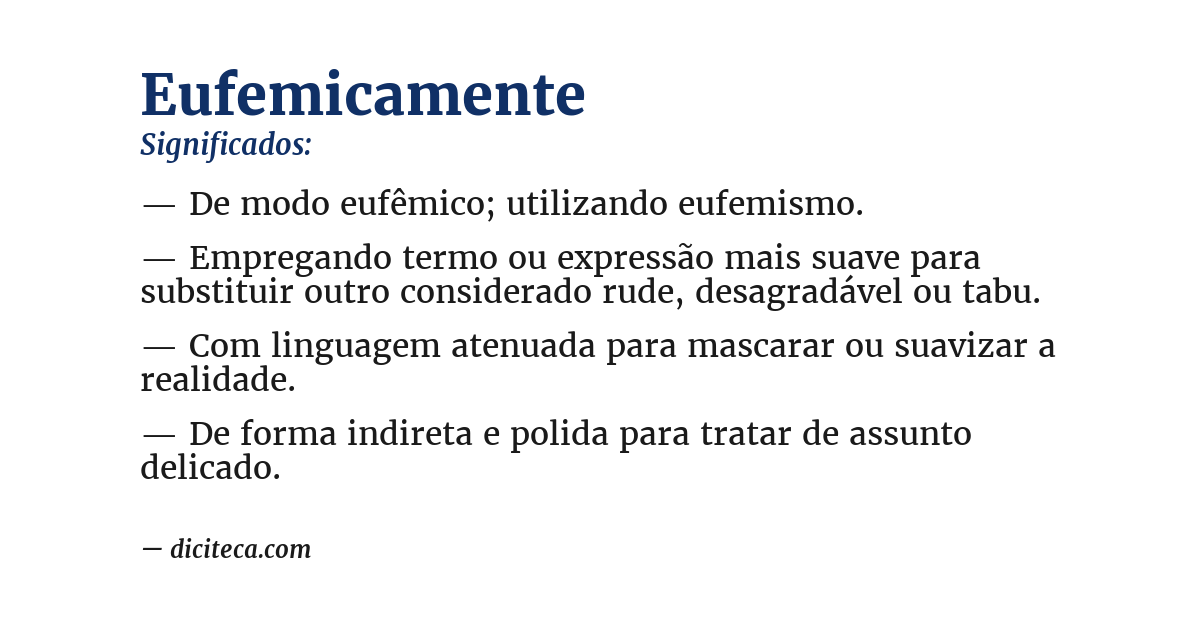 Significado de eufemicamente