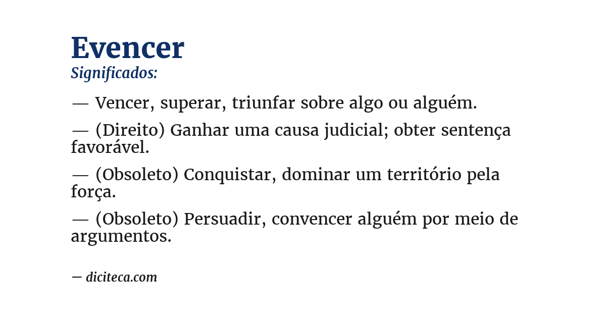 Significado de evencer