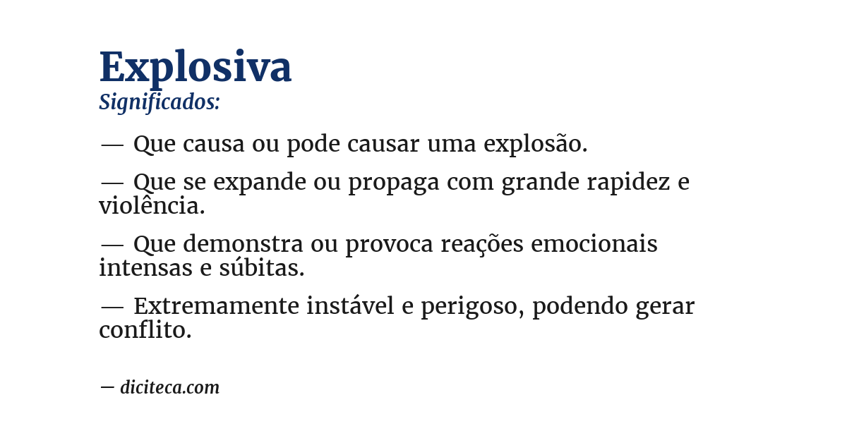 Significado de explosiva