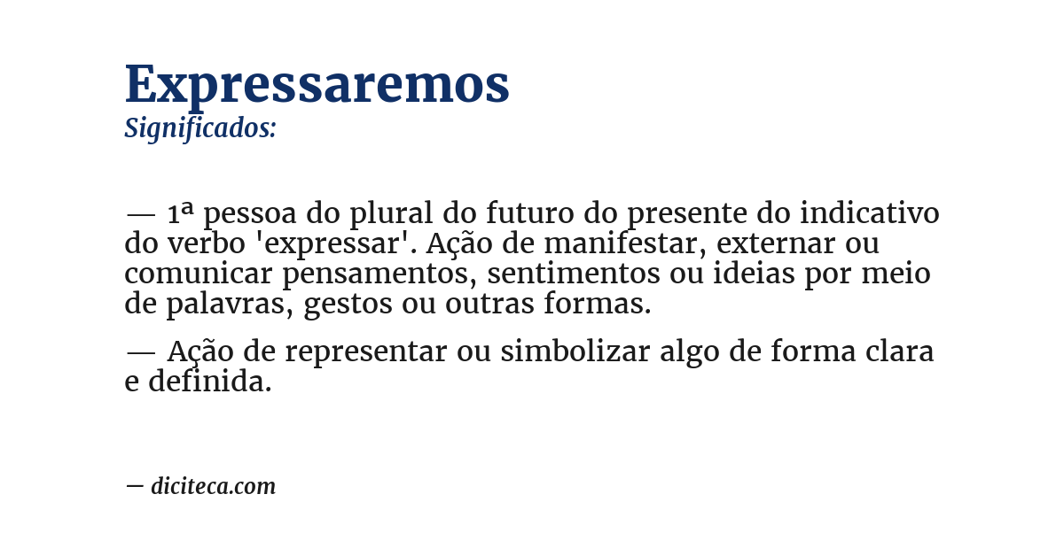 Significado de expressaremos