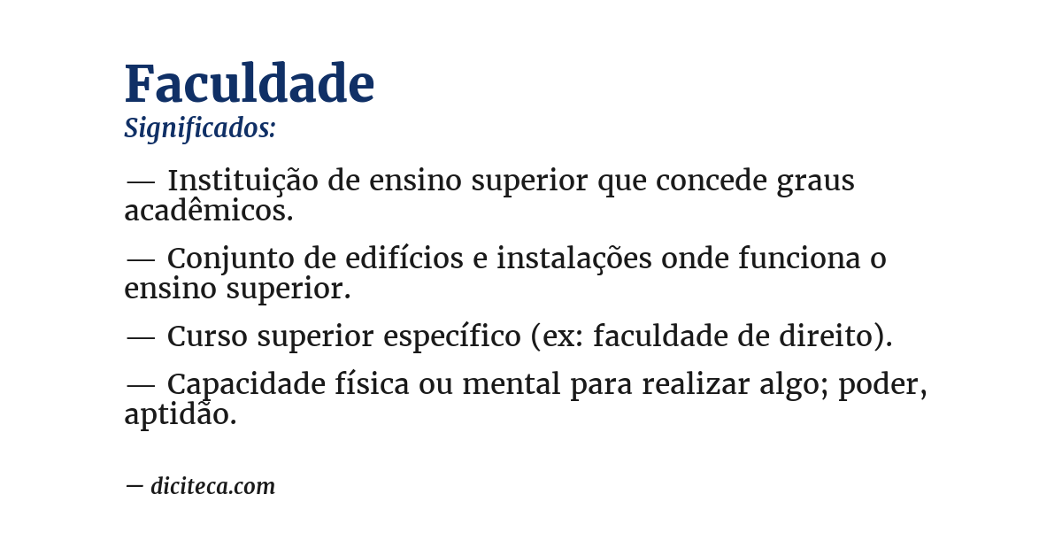 Significado de faculdade