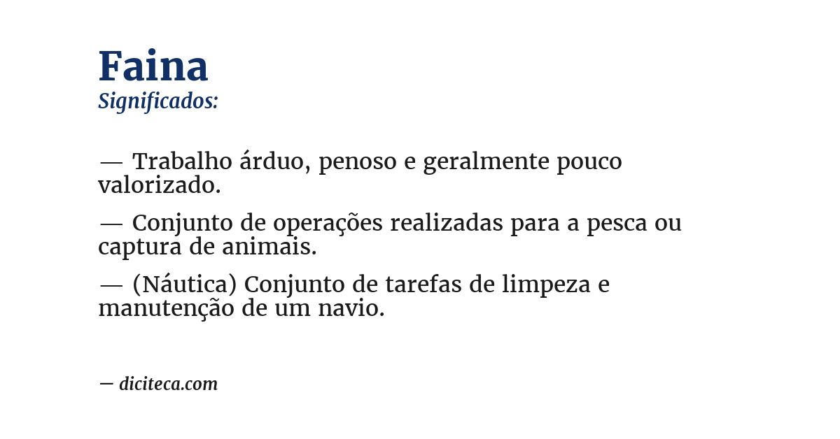 Significado de faina