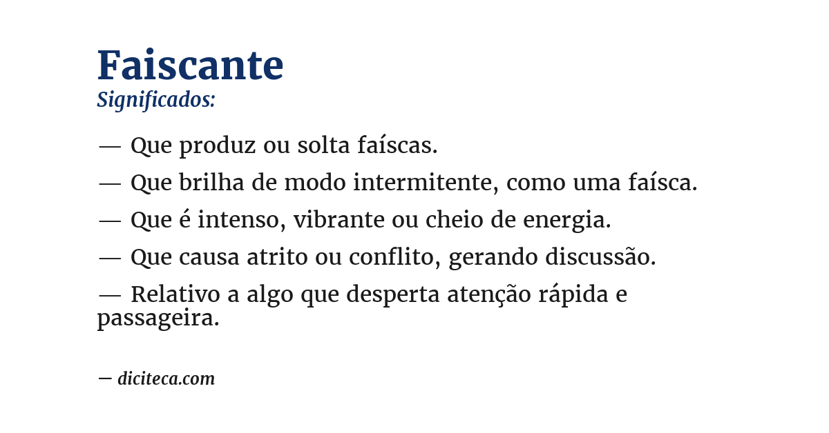 Significado de faiscante