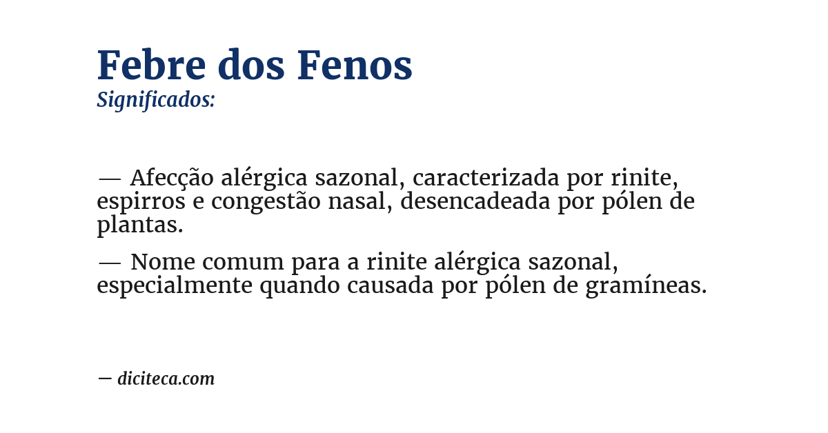 Significado de febre dos fenos