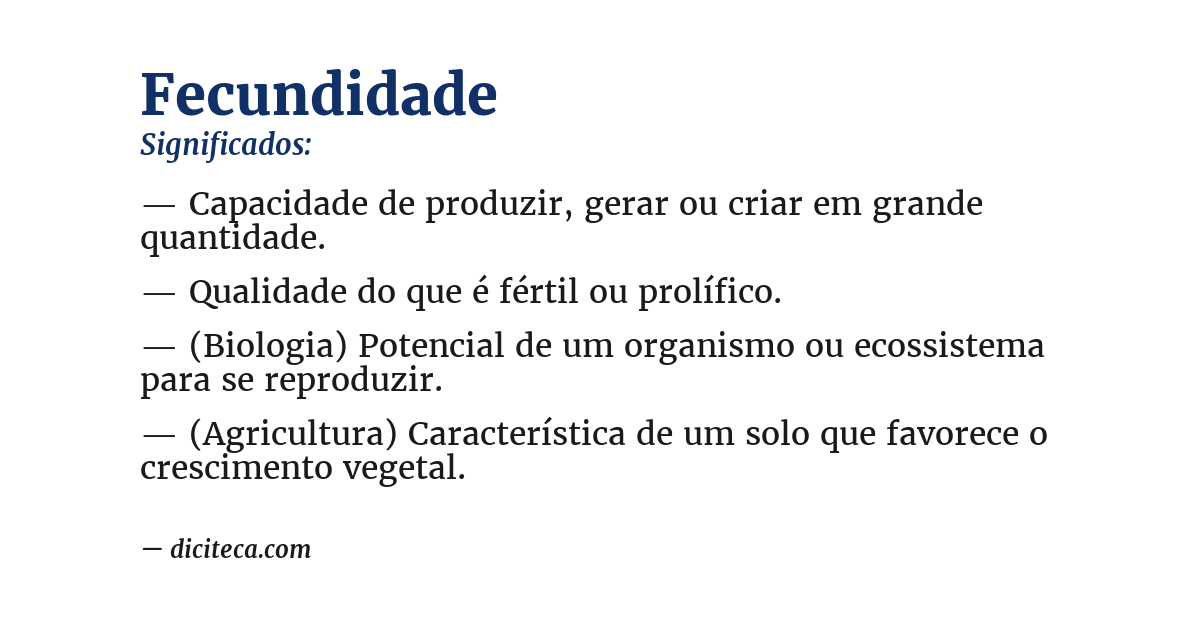 Significado de fecundidade
