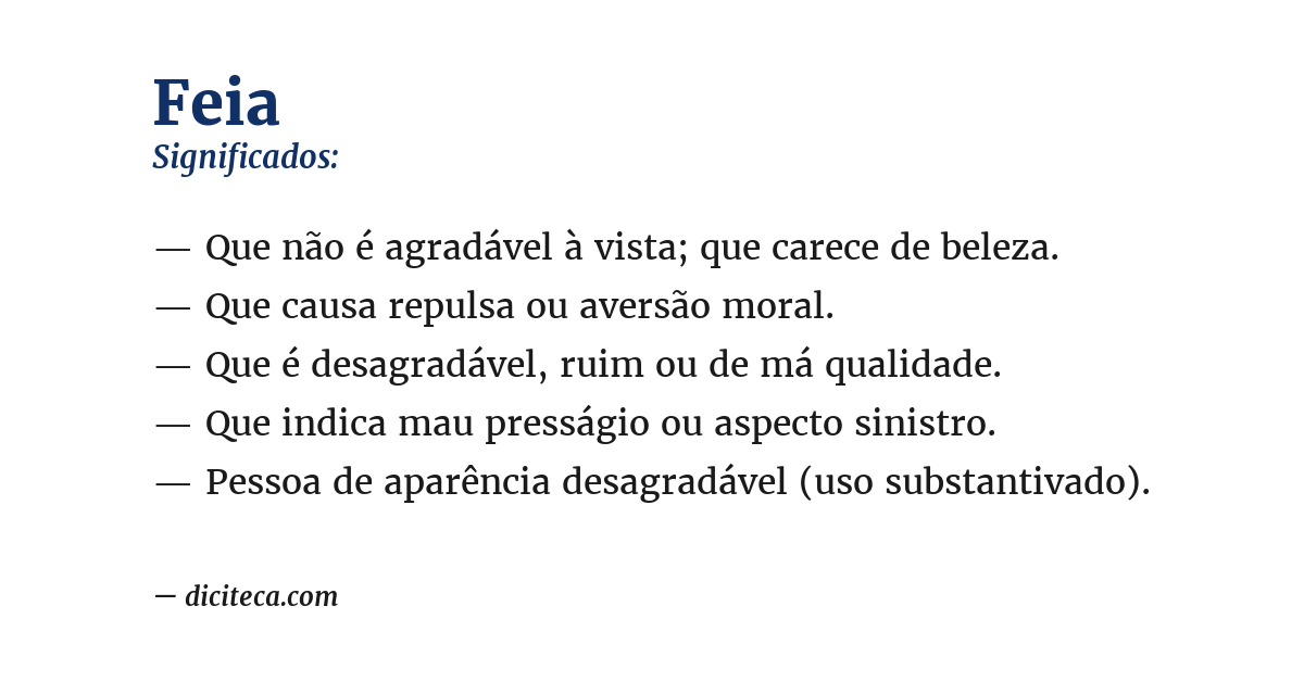 Significado de feia