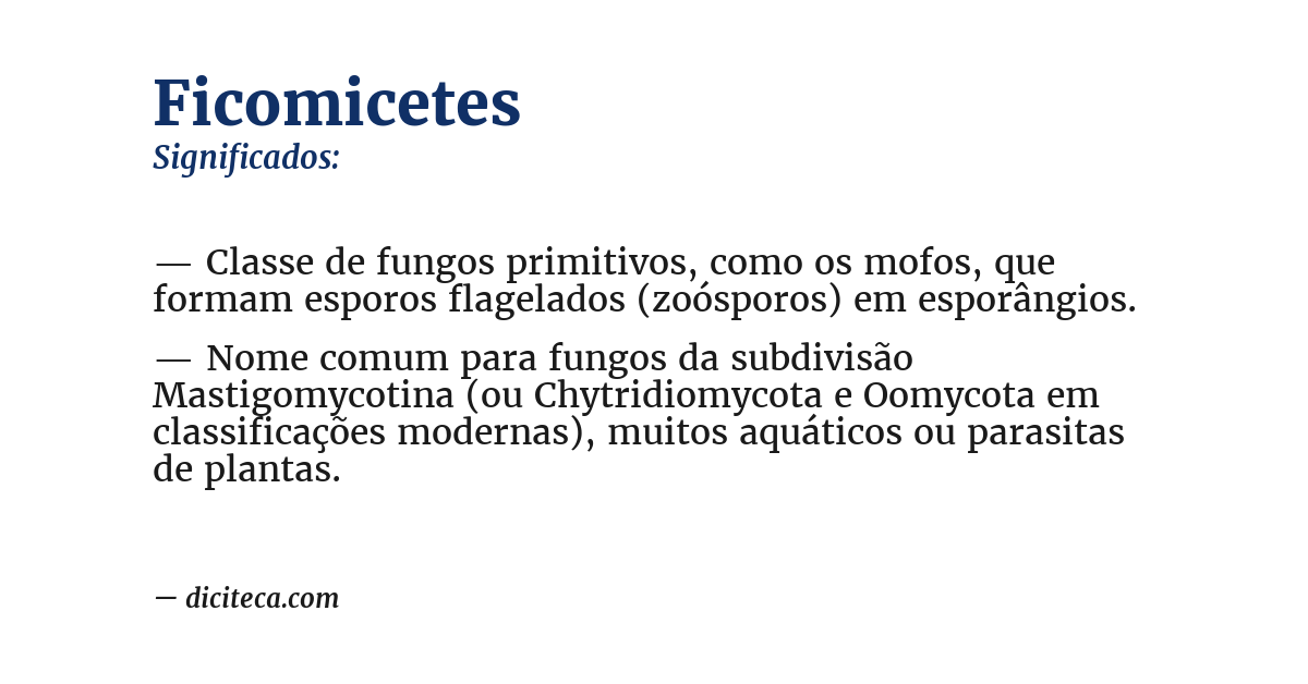 Significado de ficomicetes
